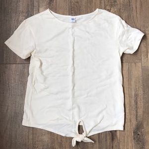 Cream knot tied shirt